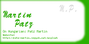 martin patz business card